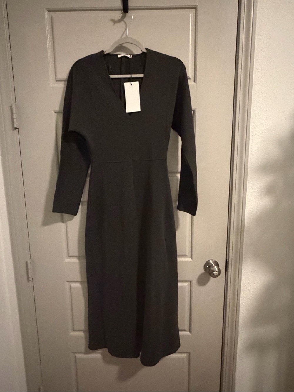 Zara Long Sleeve Midi Dress in Grey